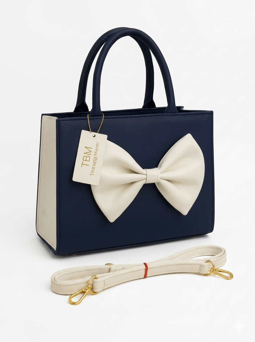 Trendyyx Leather Bow Handbag with Adjustable Strap trendyyx