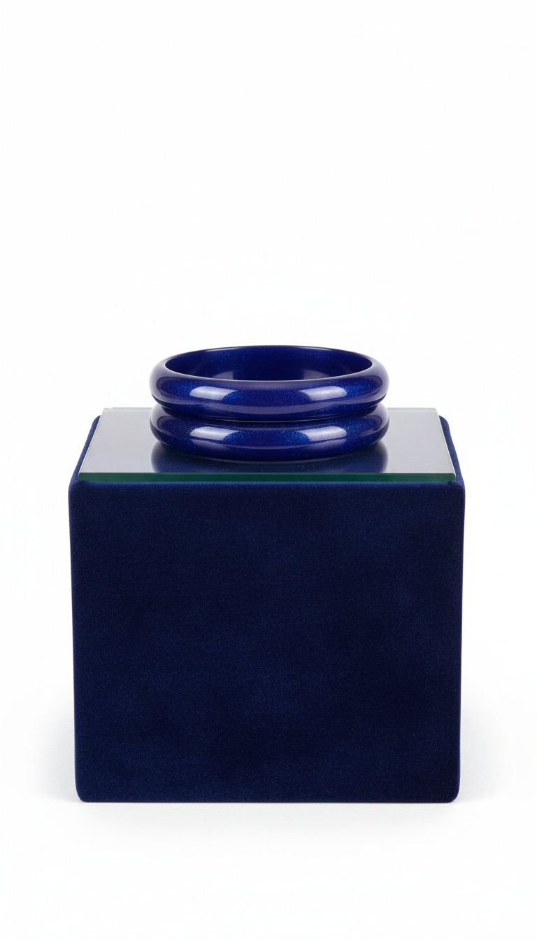 Midnight indigo resin bangle stack