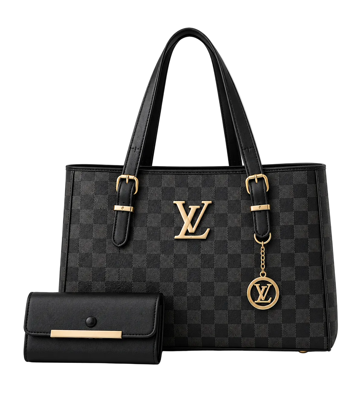 Classic Shoulder Bag with Matching Clutch trendyyx
