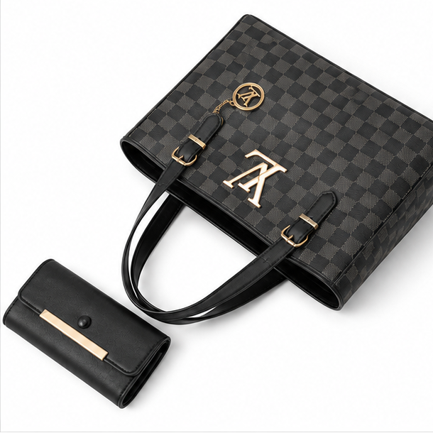 Classic Shoulder Bag with Matching Clutch trendyyx