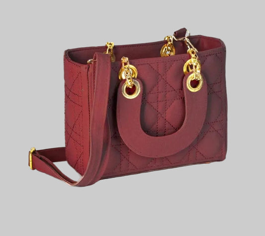 Trendyyx Maroon Quilted Crossbody Bag for Girls trendyyx