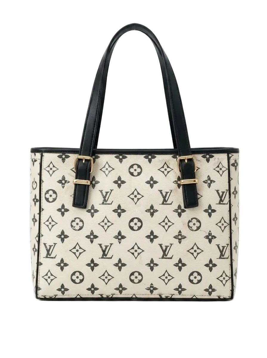 Classic White Shoulder Bag with Matching Clutch trendyyx