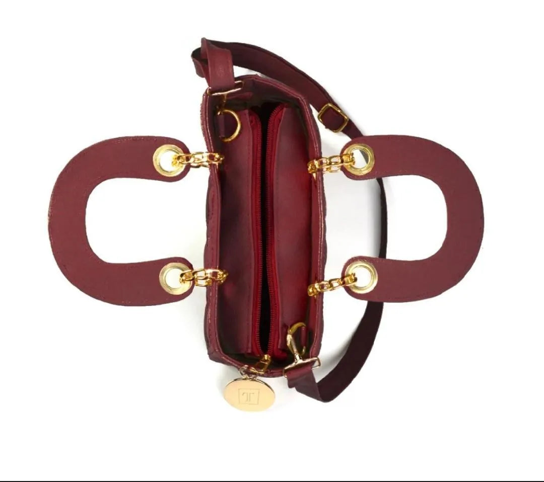 Trendyyx Maroon Quilted Crossbody Bag for Girls trendyyx