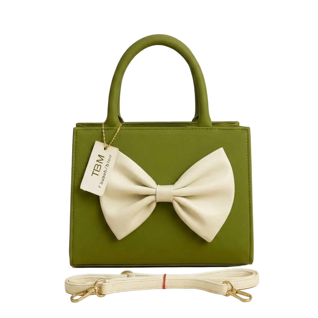 Trendyyx Leather Bow Handbag with Adjustable Strap trendyyx