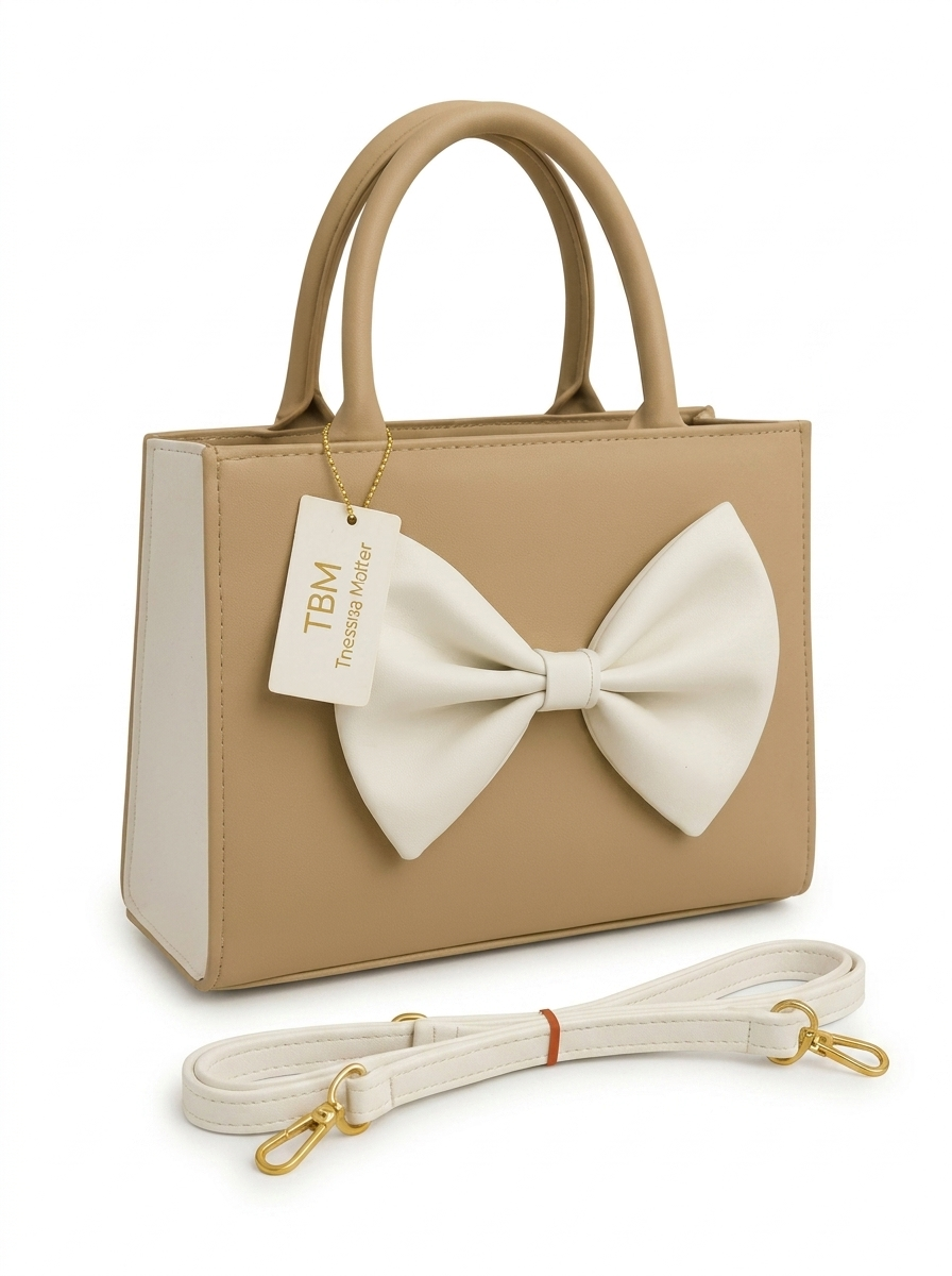Trendyyx Leather Bow Handbag with Adjustable Strap trendyyx