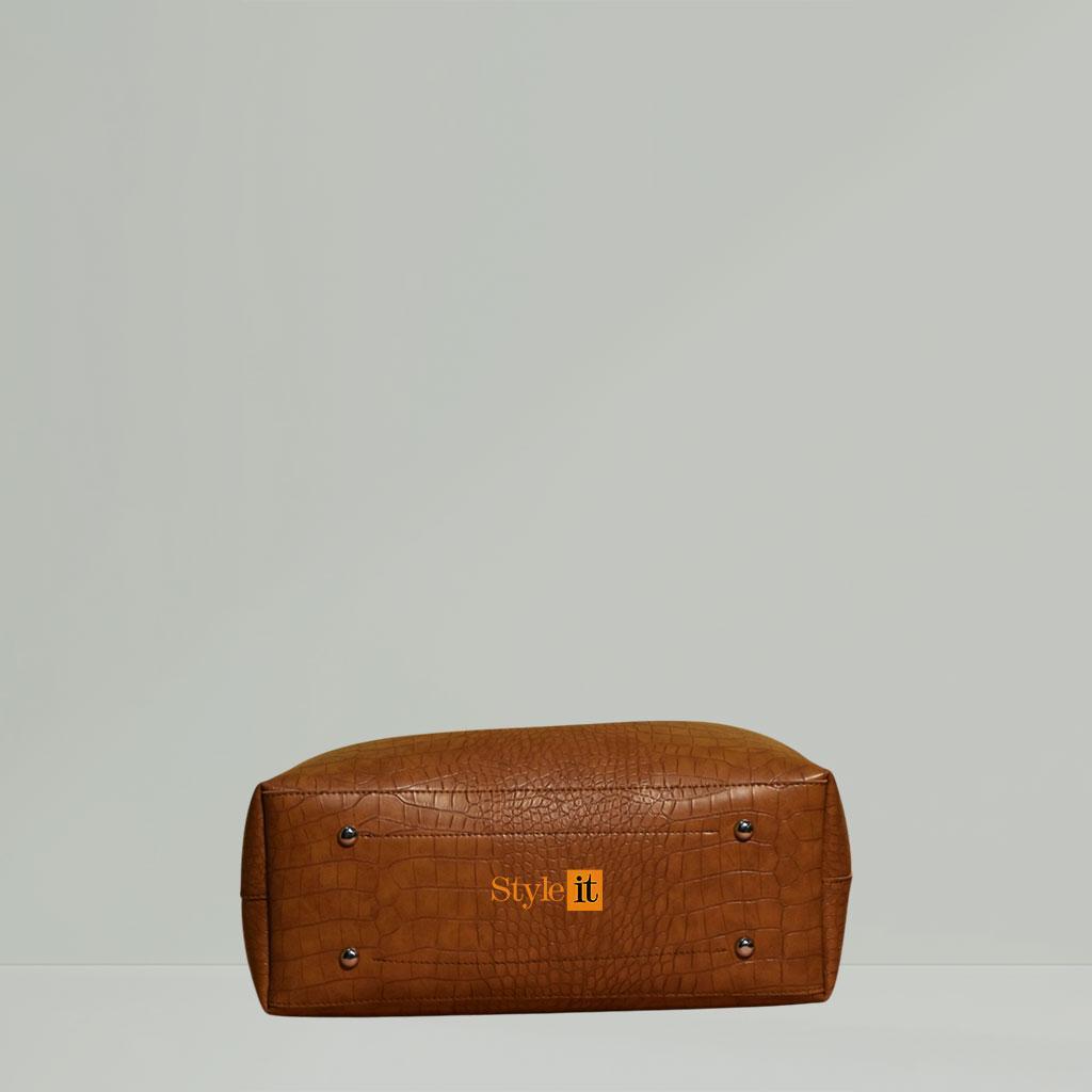 Style It Croc Leather Tote Bag trendyyx