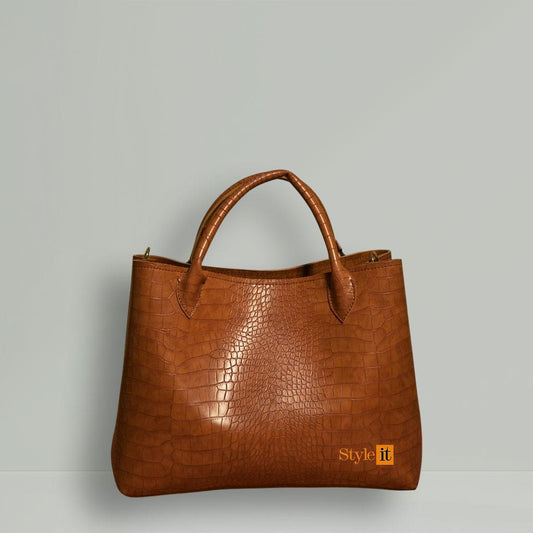Style It Croc Leather Tote Bag trendyyx